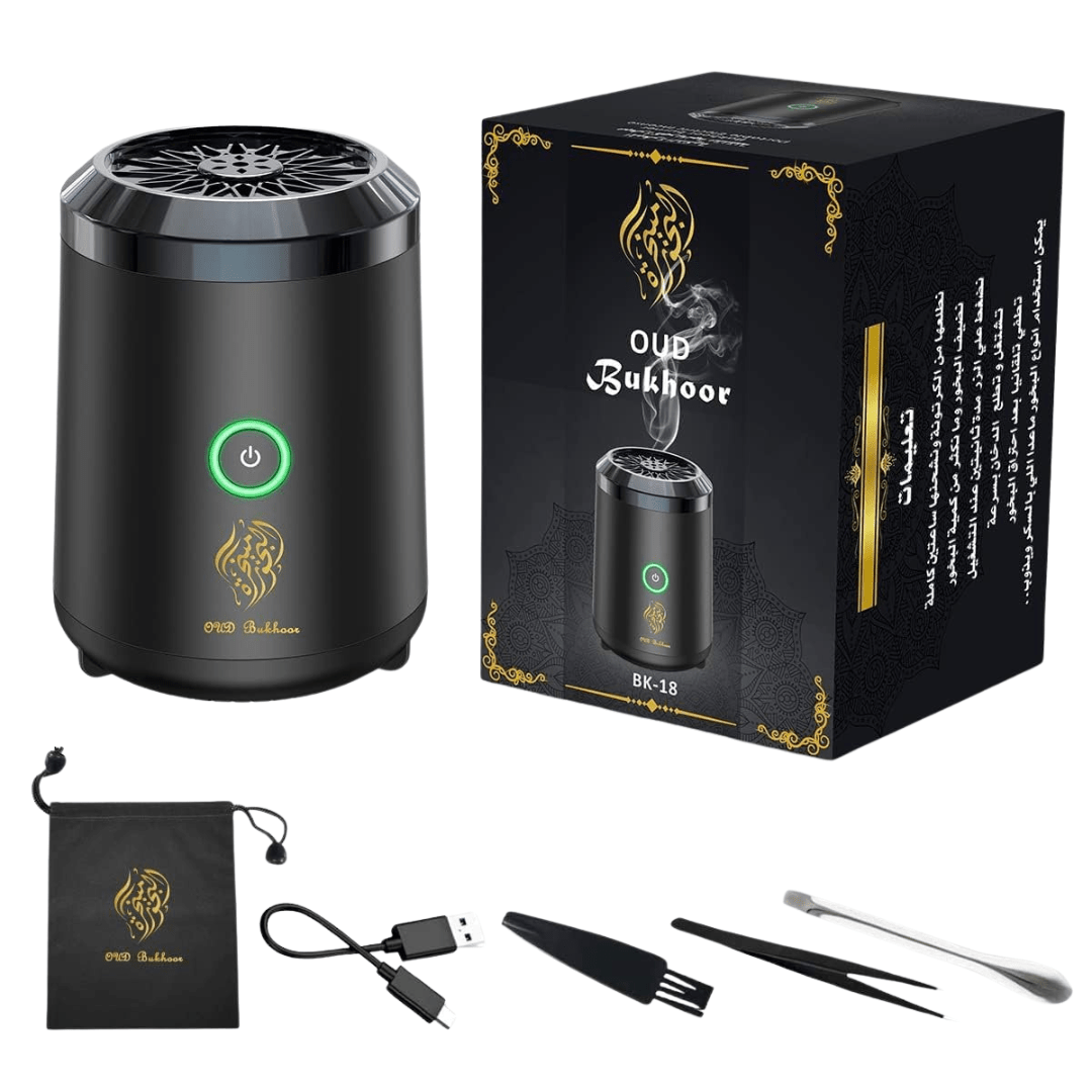 Bukhoor Burner, Electric Oud Incense, Aroma Diffuser with long lasting battery, Usb Rechargeable, Great gift for Home, Car, Desert Camping & Travel.