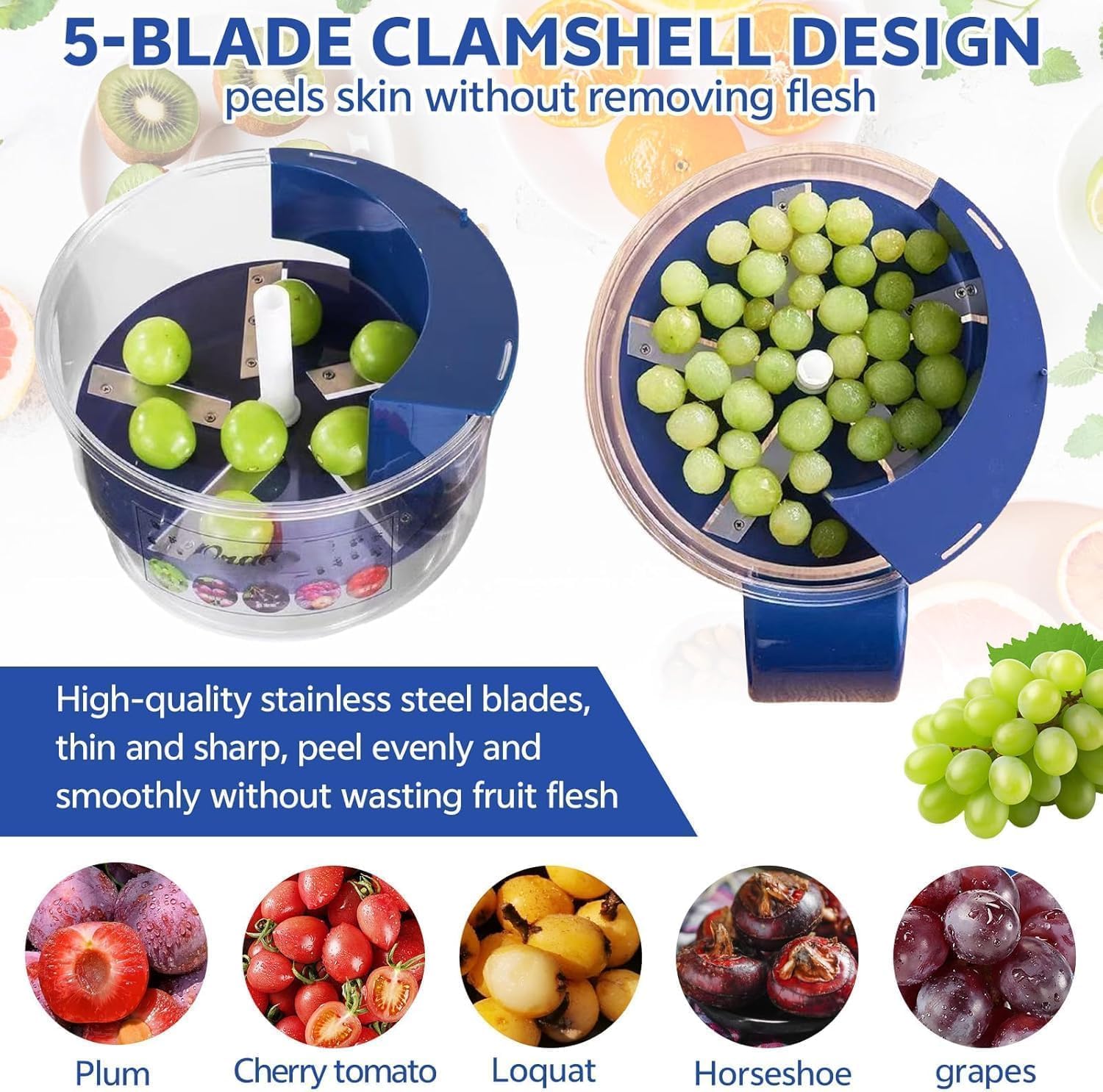 Electric Grape & Garlic Peeler Machine – Automatic Rechargeable Fruit Peeling Tool