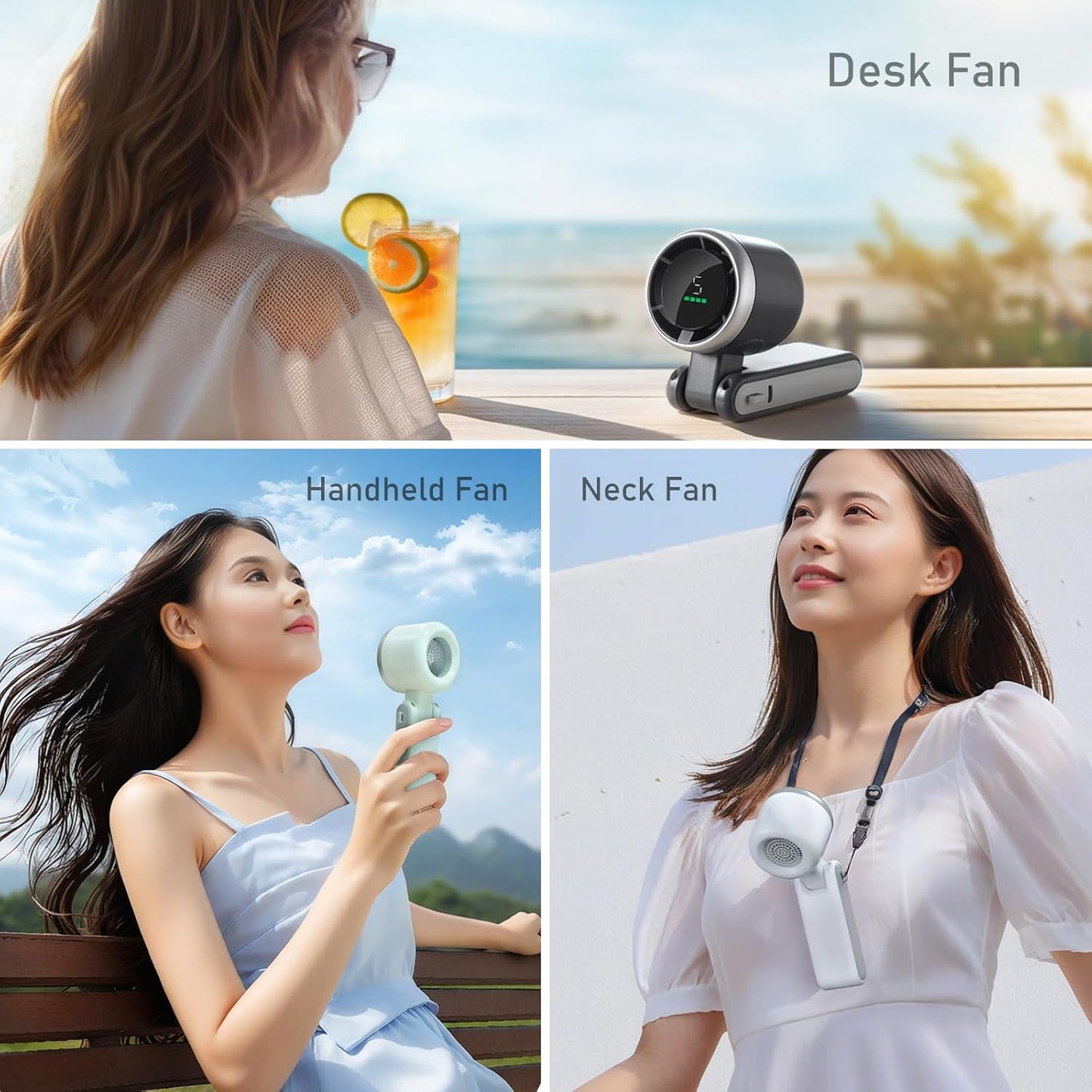Portable Handheld Fan Mini Turbo Fan 5 Speed Strong Wind Personal