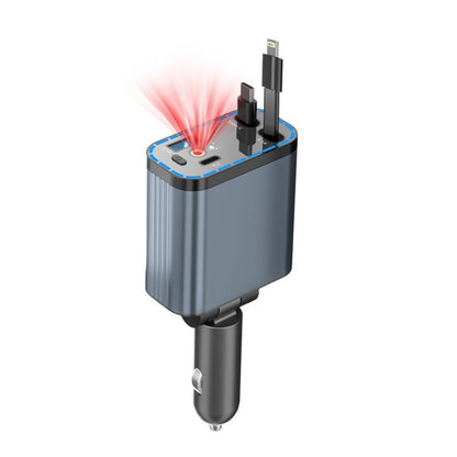 Super Fast Charging Retractable Car Phone Charger