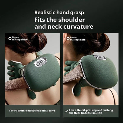 Wireless Shiatsu Neck & Shoulder Massager with Heat – Deep Tissue Pain Relief (Green)